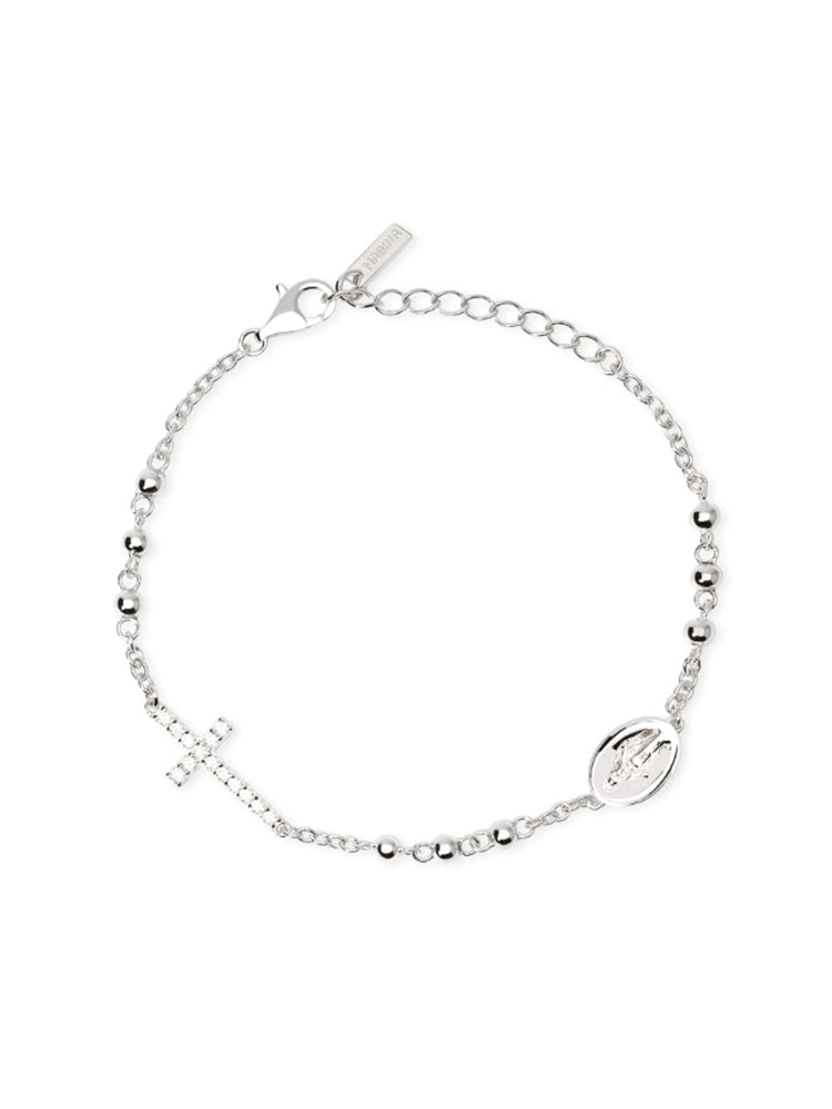 BRACCIALE DONNA A ROSARIO CON CROCE E MADONNINA MABINA GIOIELLI