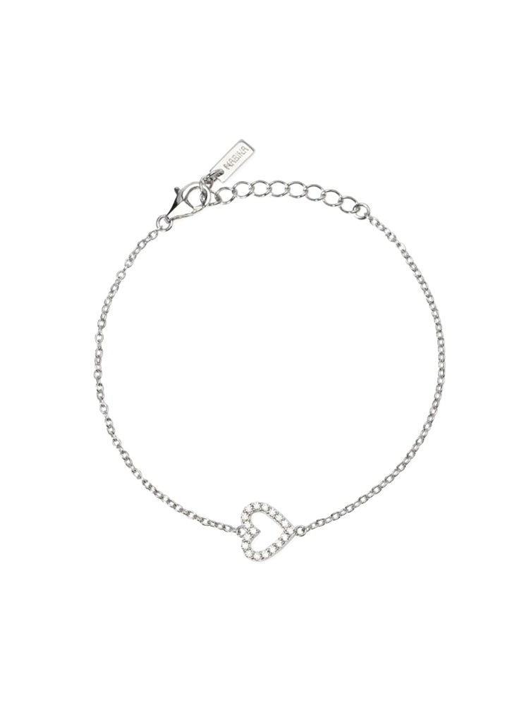 BRACCIALE DONNA IN ARGENTO CON CUORE IN DIAMANTI LAB-GROWN MABINA GIOIELLI