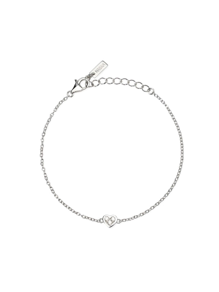 BRACCIALE DONNA IN ARGENTO CON CUORE IN DIAMANTI LAB-GROWN MABINA GIOIELLI