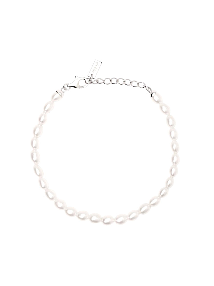 BRACCIALE DONNA CON PERLE COLTIVALE E CHIUSURA IN ARGENTO MABINA GIOIELLI