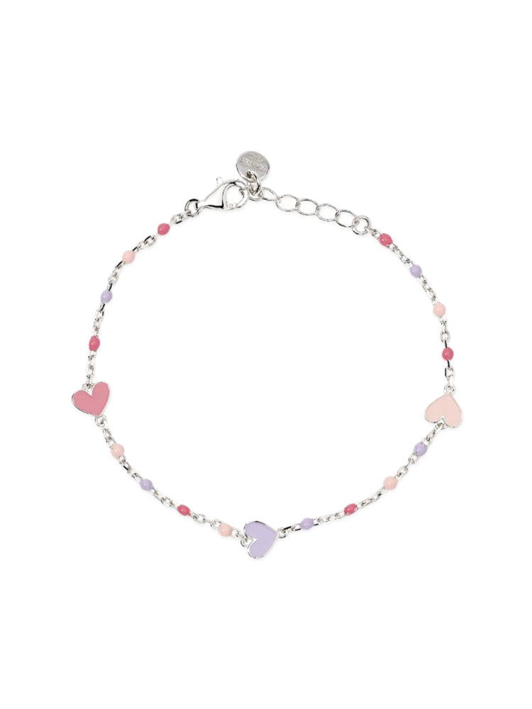 BRACCIALE BAMBINA MULTICOLOR CON CUORI SMALTATI MABINA GIOIELLI