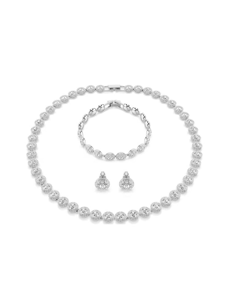 SET DONNA UNA ANGELIC PLACCATO RODIO SWAROVSKI