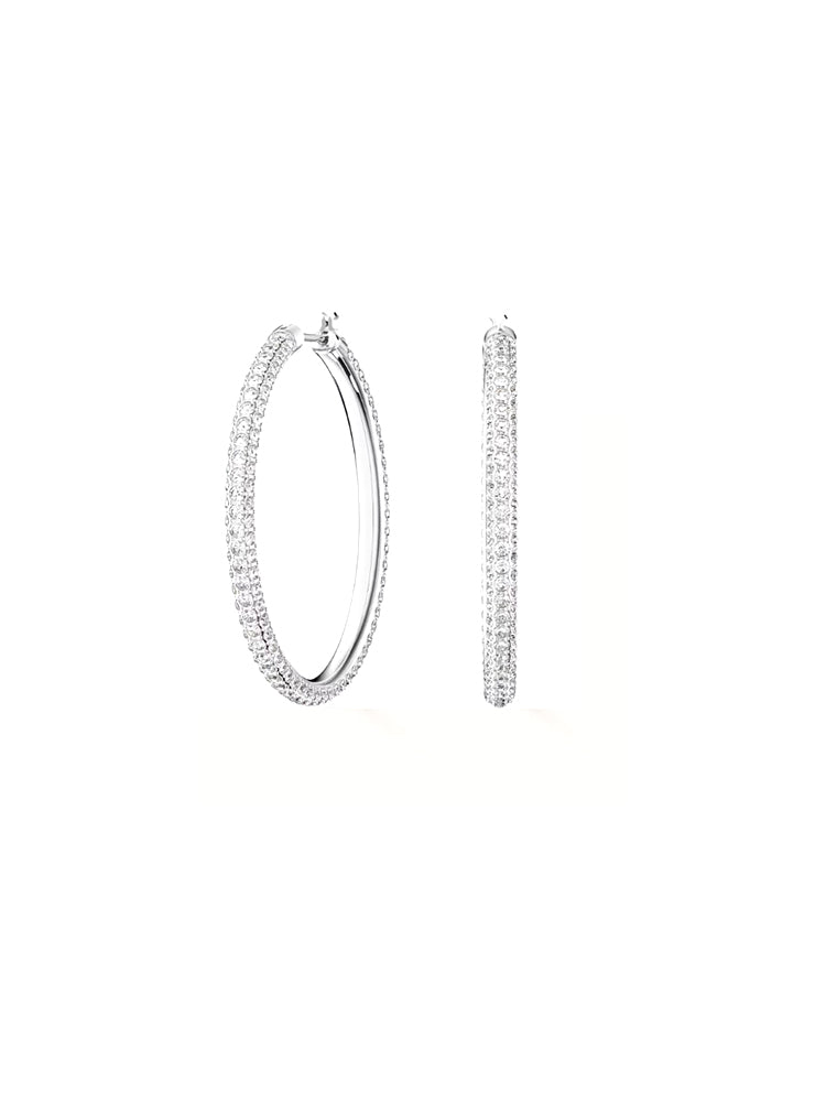 ORECCHINI DONNA A CERCHIO GRANDI CON CRISTALLI BIANCHI SWAROVSKI