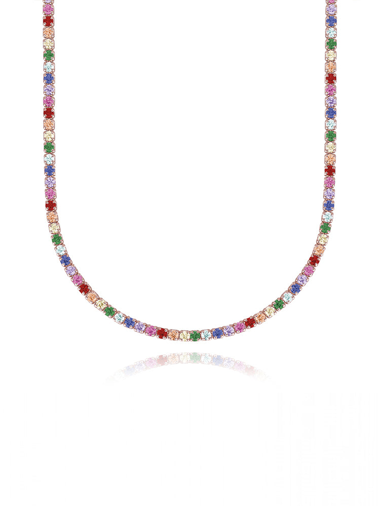 COLLANA DONNA GIROCOLLO TENNIS MULTICOLOR MABINA GIOIELLI