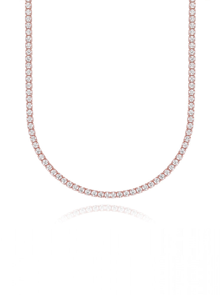 COLLANA DONNA TENNIS ROSATA CON ZIRCONI MABINA GIOIELLI