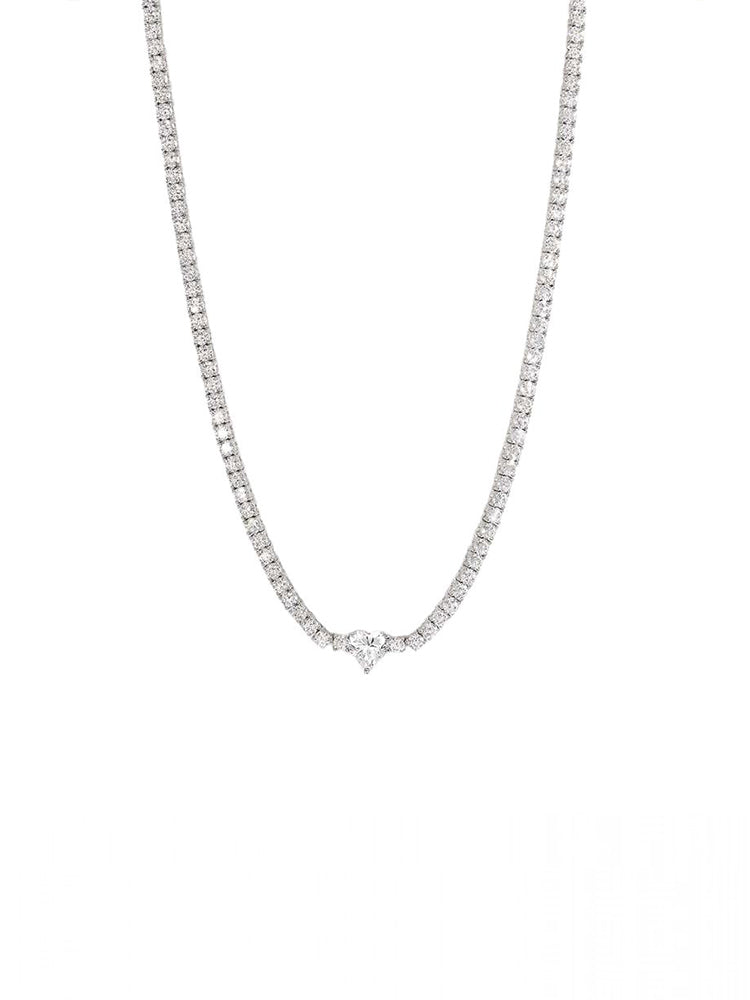 COLLANA DONNA TENNIS IN ARGENTO E ZIRCONI BIANCHI MABINA GIOIELLI
