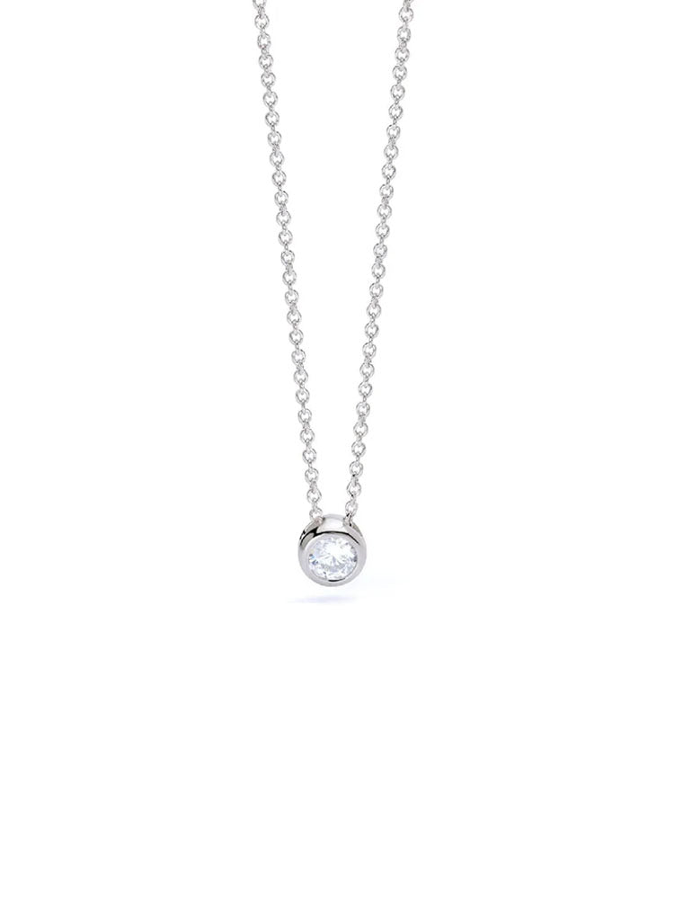 COLLANA DONNA SHINY IN ARGENTO CON PUNTO LUCE PENDENTE MABINA GIOIELLI