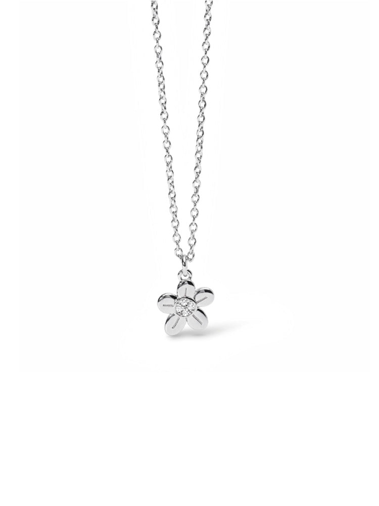COLLANA BIMBA "NON TI SCORDAR DI ME" CON FIORE IN ARGENTO MABINA GIOIELLI