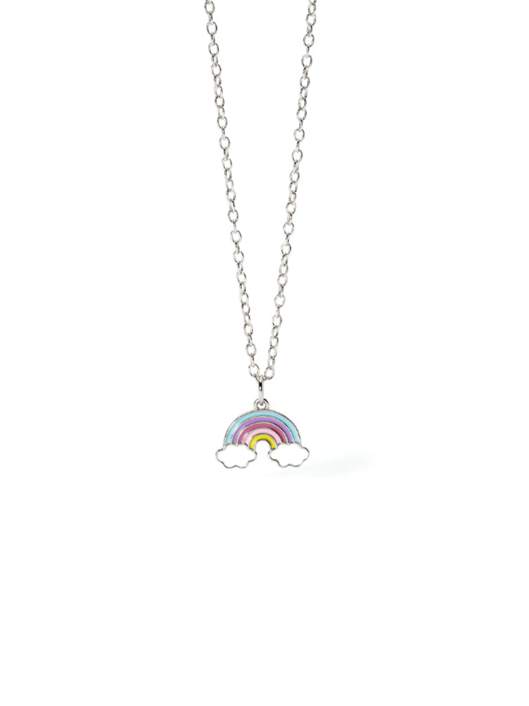 COLLANA BIMBA RAINBOW IN ARGENTO CON ARCOBALENO MABINA JUNIOR