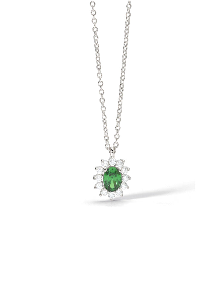 COLLANA DONNA COOL OR RÉTRO? IN ARGENTO CON SMERALDO SINTETICO MABINA GIOIELLI