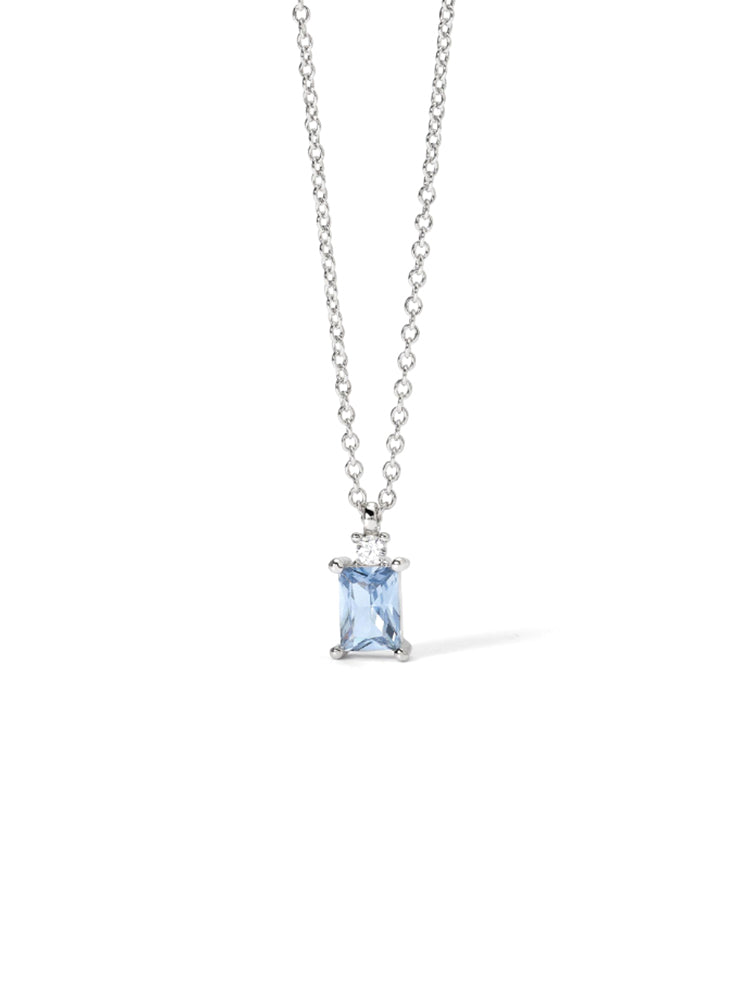 COLLANA DONNA BATTITO IN ARGENTO CON ACQUAMARINA SINTETICA MABINA GIOIELLI