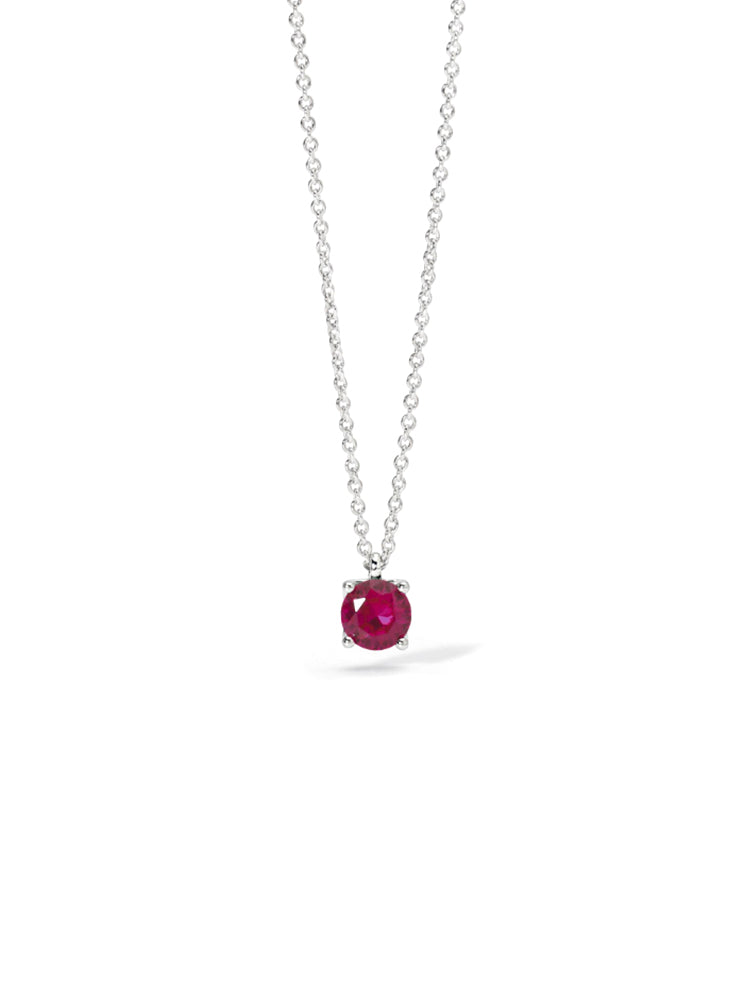 COLLANA DONNA SHINY IN ARGENTO CON RUBINO SINTETICO MABINA GIOIELLI