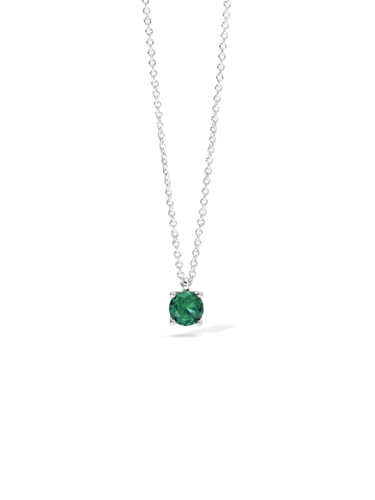 COLLANA DONNA SHINY IN ARGENTO CON SMERALDO SINTETICO MABINA GIOIELLI