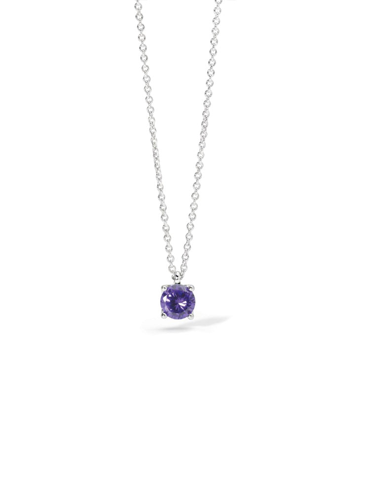 COLLANA DONNA SHINY IN ARGENTO CON ZIRCONE VIOLA MABINA GIOIELLI