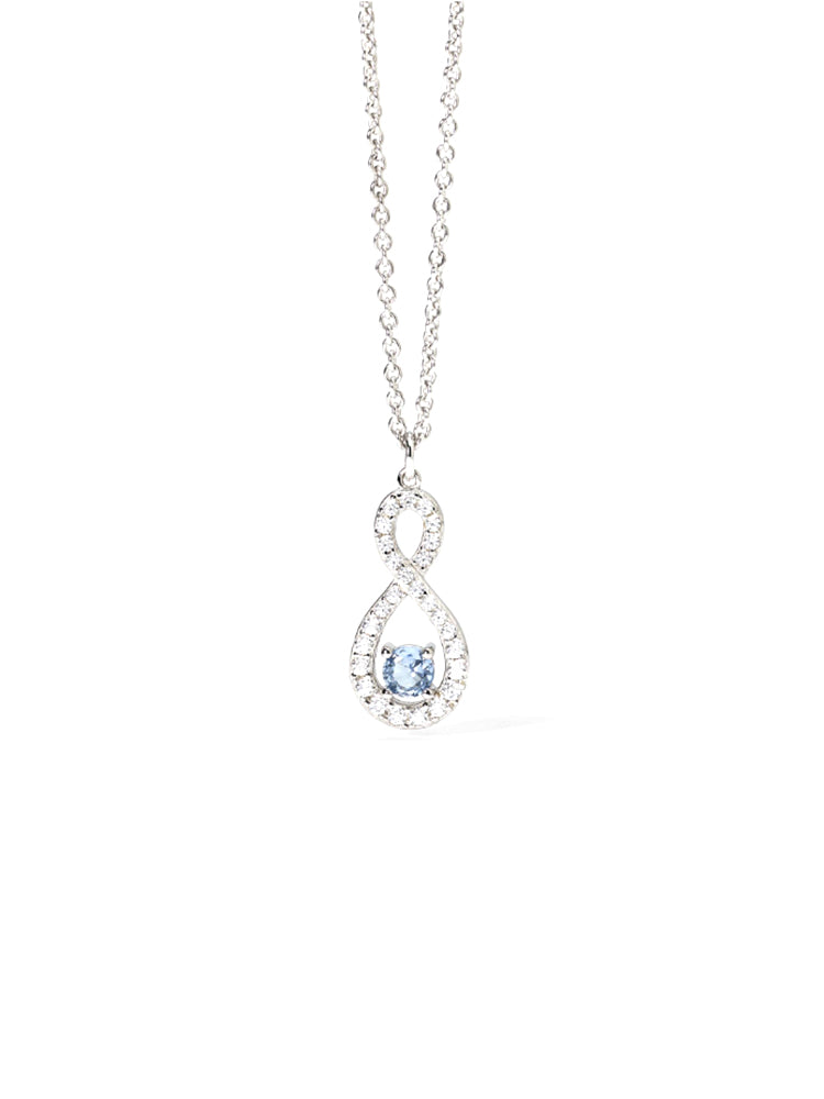COLLANA DONNA ENDLESS IN ARGENTO CON ACQUAMARINA SINTETICA MABINA GIOIELLI