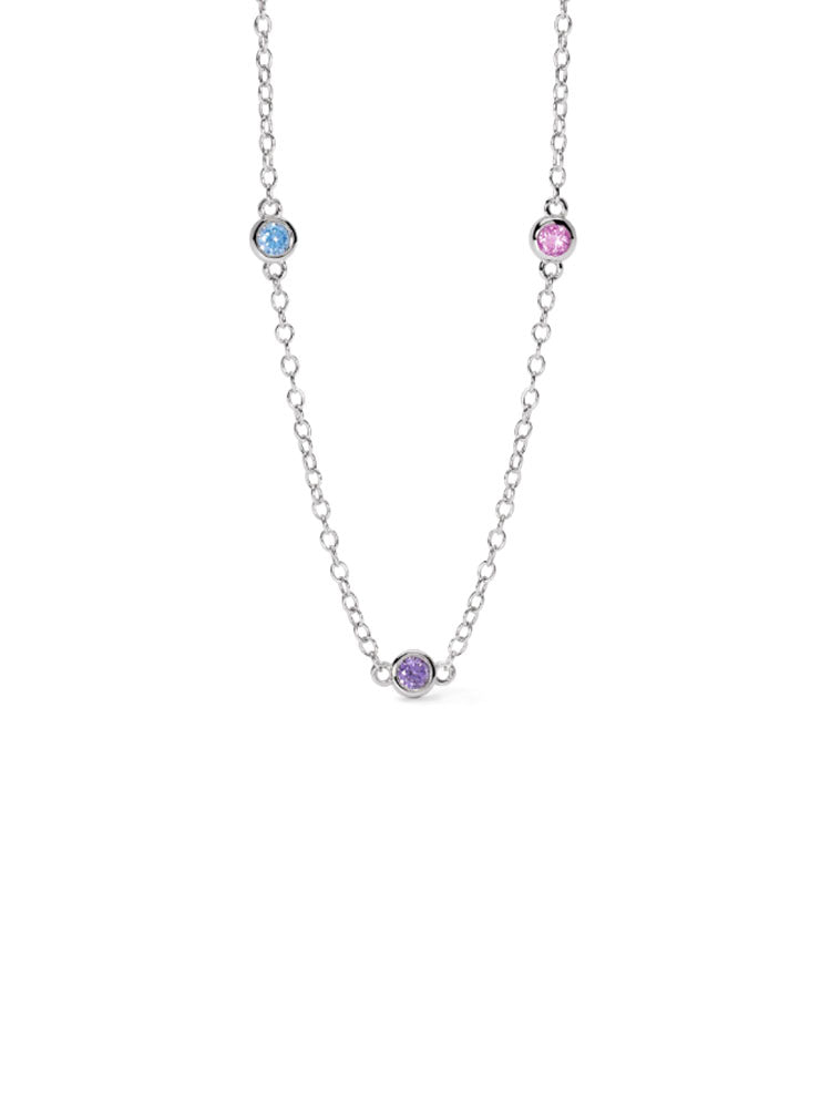 COLLANA DONNA RAINBOW IN ARGENTO CON ZIRCONI MULTICOLOR MABINA GIOIELLI