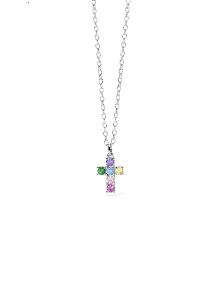 COLLANA BAMBINA CROCE DEL SUD CON ZIRCONI MULTICOLOR MABINA GIOIELLI