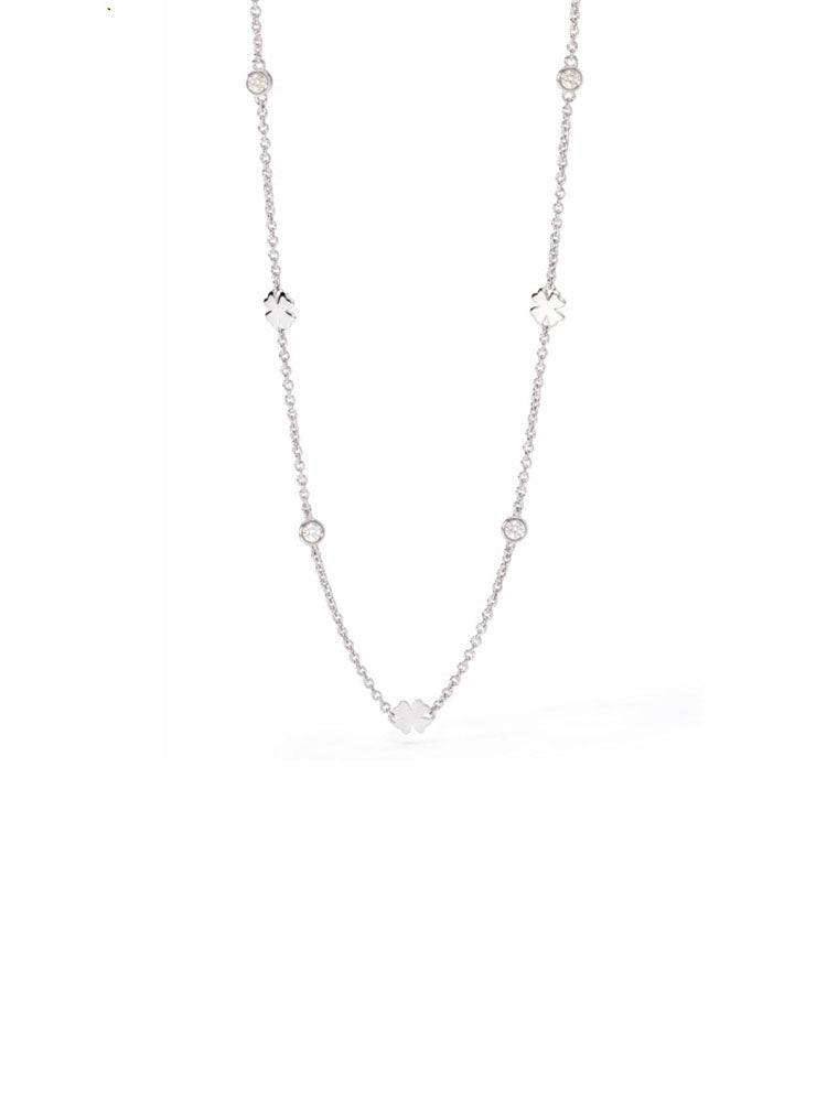COLLANA DONNA SO LUCKY CON QUADRIFOGLI E ZIRCONI MABINA GIOIELLI