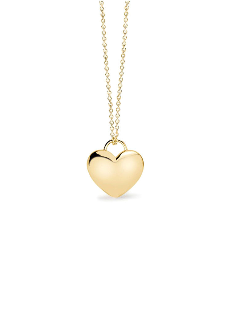 COLLANA DONNA IN ARGENTO PLACCATA ORO CON CIONDOLO CUORE MABINA