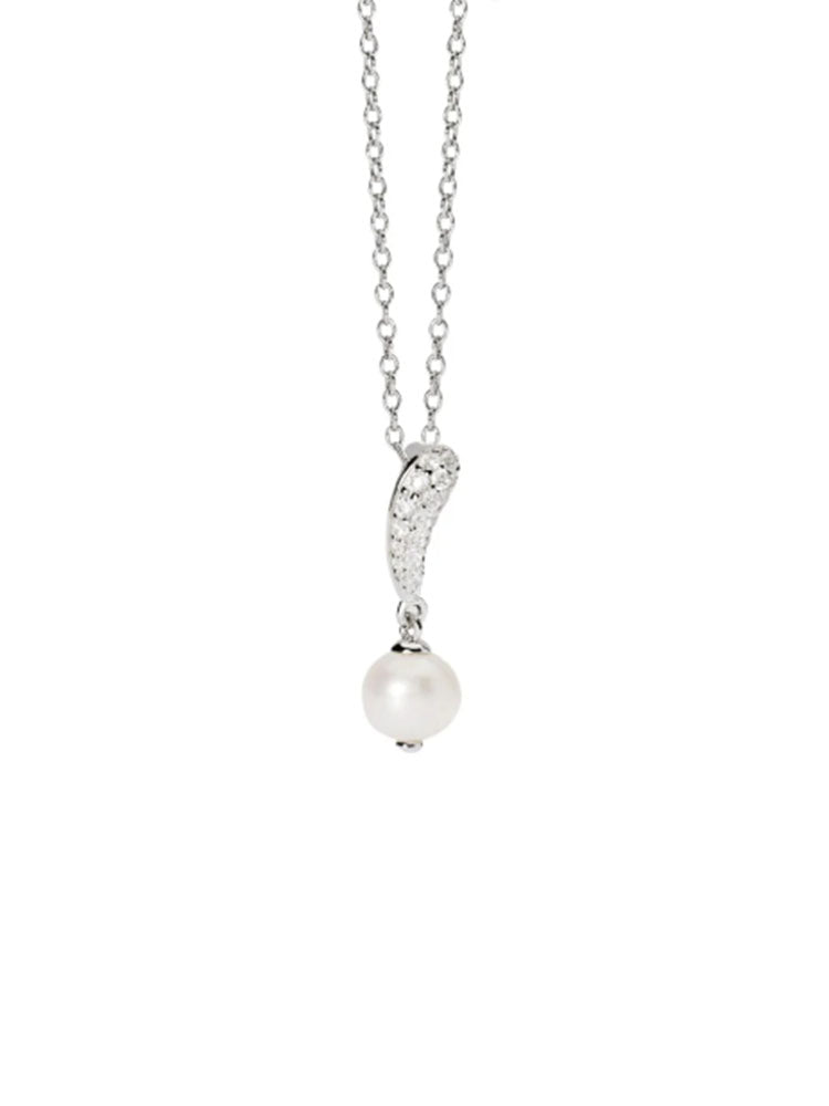 COLLANA DONNA OPERA CON PERLA E ZIRCONI BIANCHI MABINA