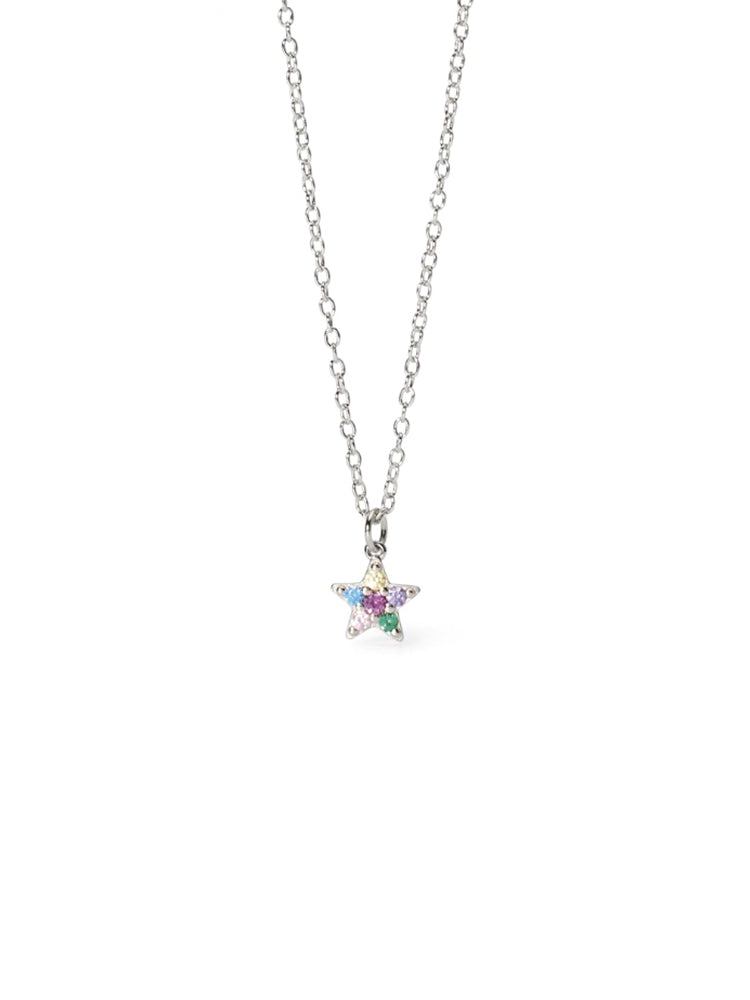 COLLANA BAMBINA IN ARGENTO CON STELLA MULTICOLOR PENDENTE MABINA GIOIELLI