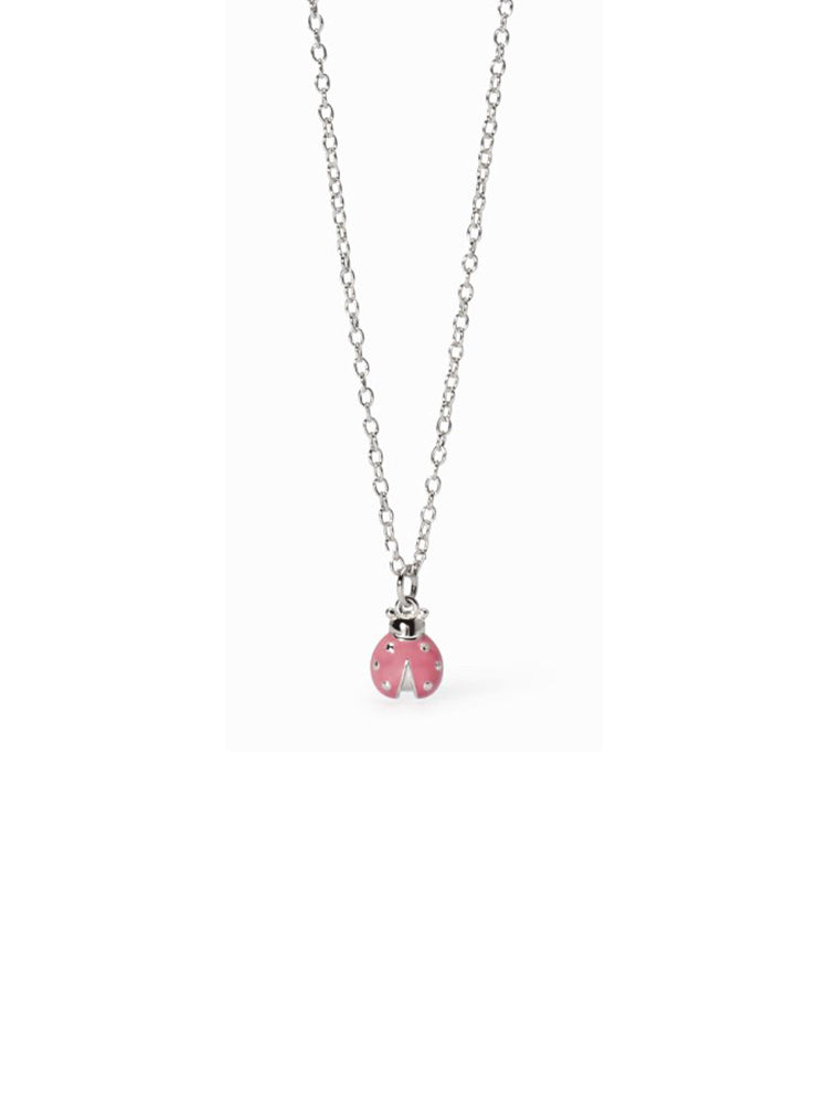 COLLANA BIMBA IN ARGENTO CON COCCINELLA SMALTATA PENDENTE MABINA GIOIELLI