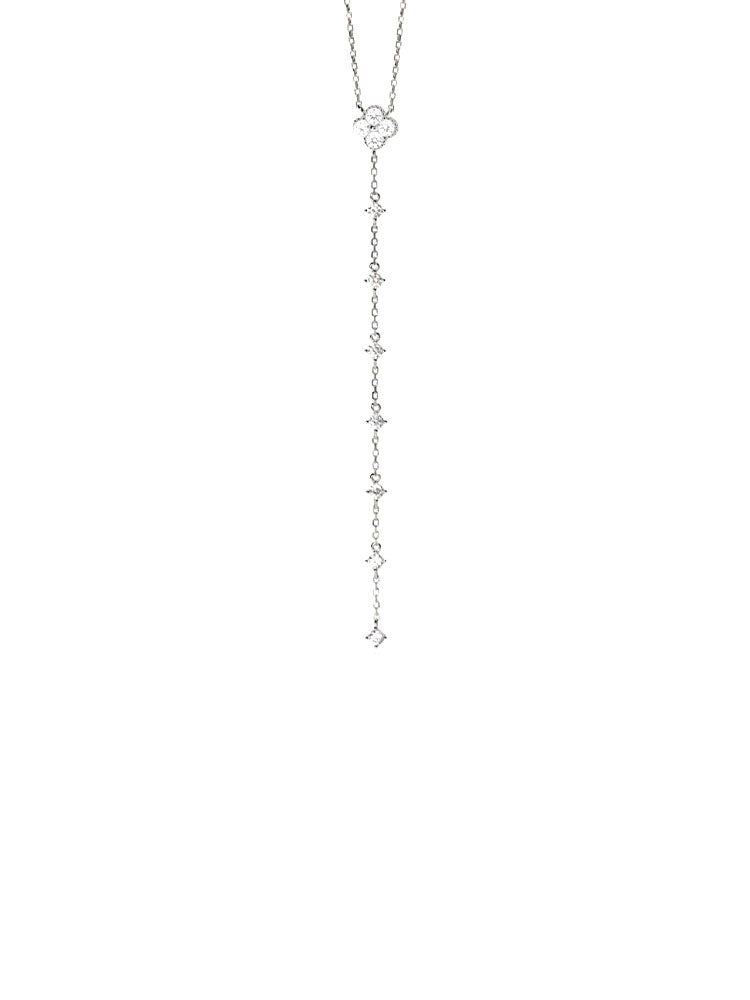 COLLANA DONNA JASMINE IN ARGENTO A Y CON FIORE E PUNTI LUCE DI ZIRCONI MABINA GIOIELLI