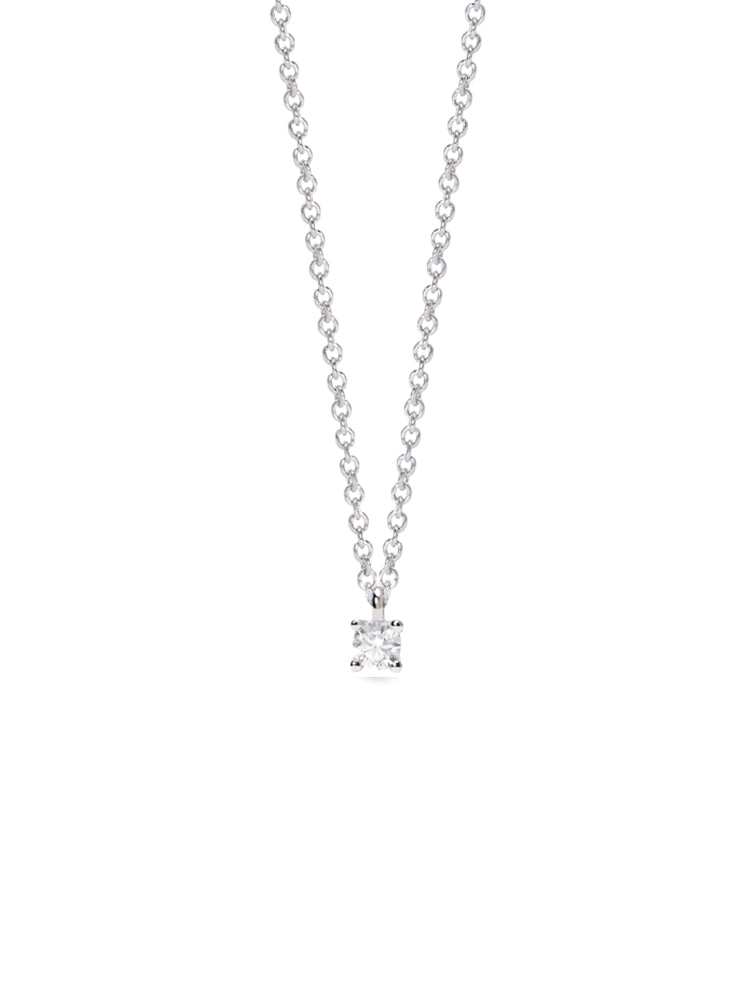 COLLANA DONNA PUNTO LUCE IN ARGENTO CON DIAMANTE LAB-GROWN 0,1 CT MABINA GIOIELLI