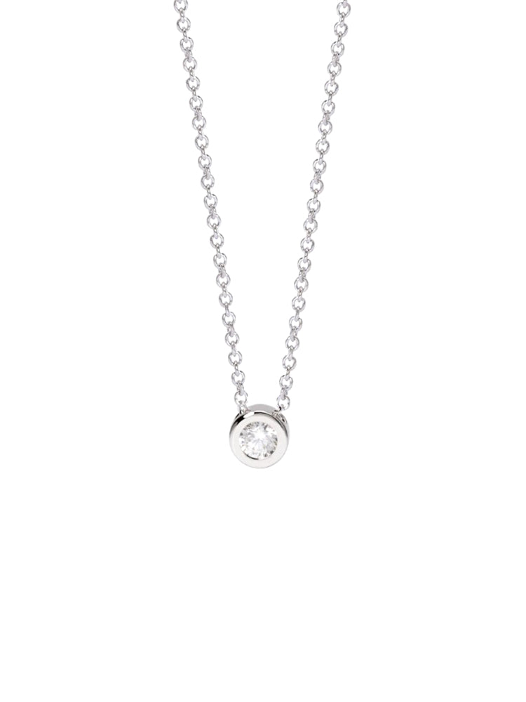 COLLANA DONNA PUNTO LUCE IN ARGENTO CON DIAMANTE LAB-GROWN MABINA GIOIELLI