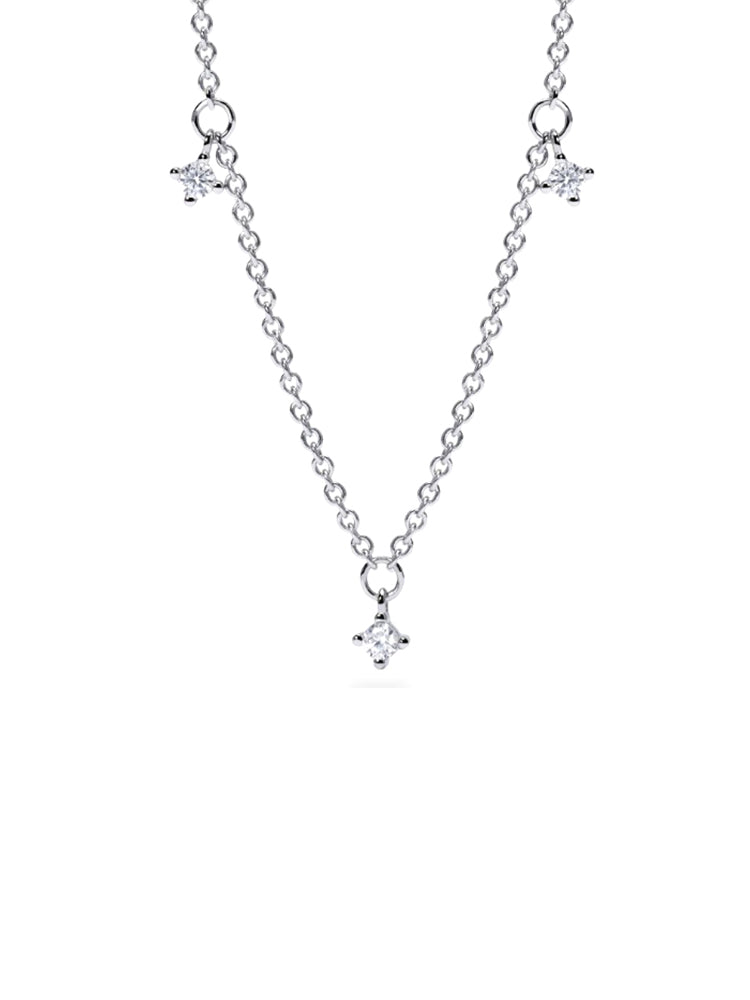 COLLANA DONNA GIROCOLLO IN ARGENTO CON DIAMANTI LAB-GROWN PENDENTI MABINA GIOIELLI