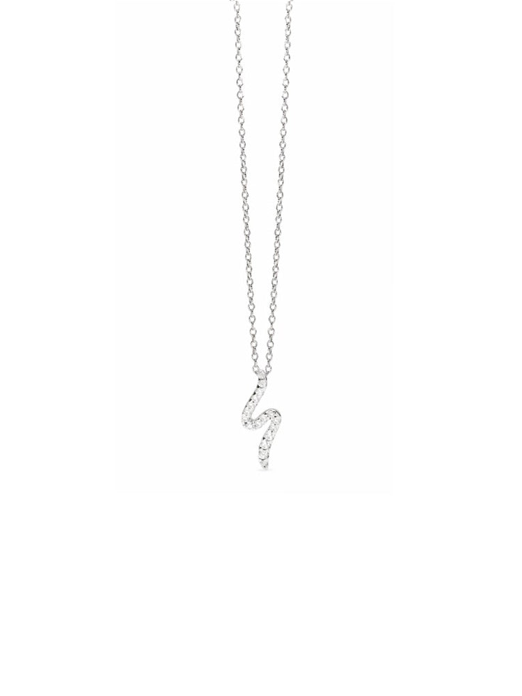 COLLANA DONNA CON PENDENTE CON ZIRCONI BIANCHI MABINA GIOIELLI