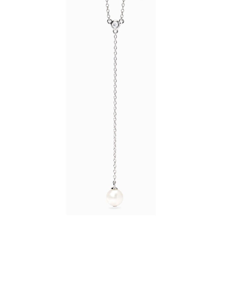 COLLANA DONNA A Y IN ARGENTO CON PERLA PENDENTE MABINA GIOIELLI