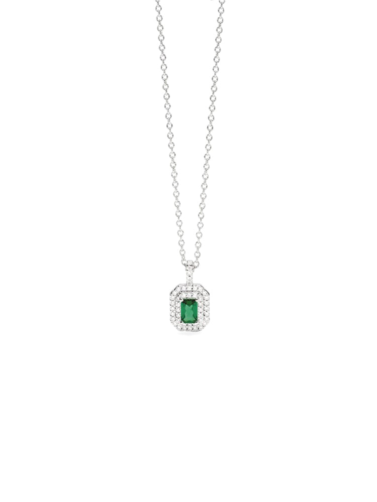 COLLANA DONNA CON SMERALDO SINTETICO PENDENTE MABINA GIOIELLI