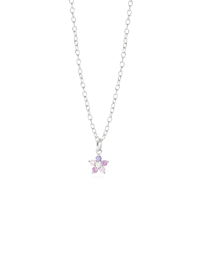 COLLANA BIMBA IN ARGENTO CON FIORE ROSA MABINA GIOIELLI