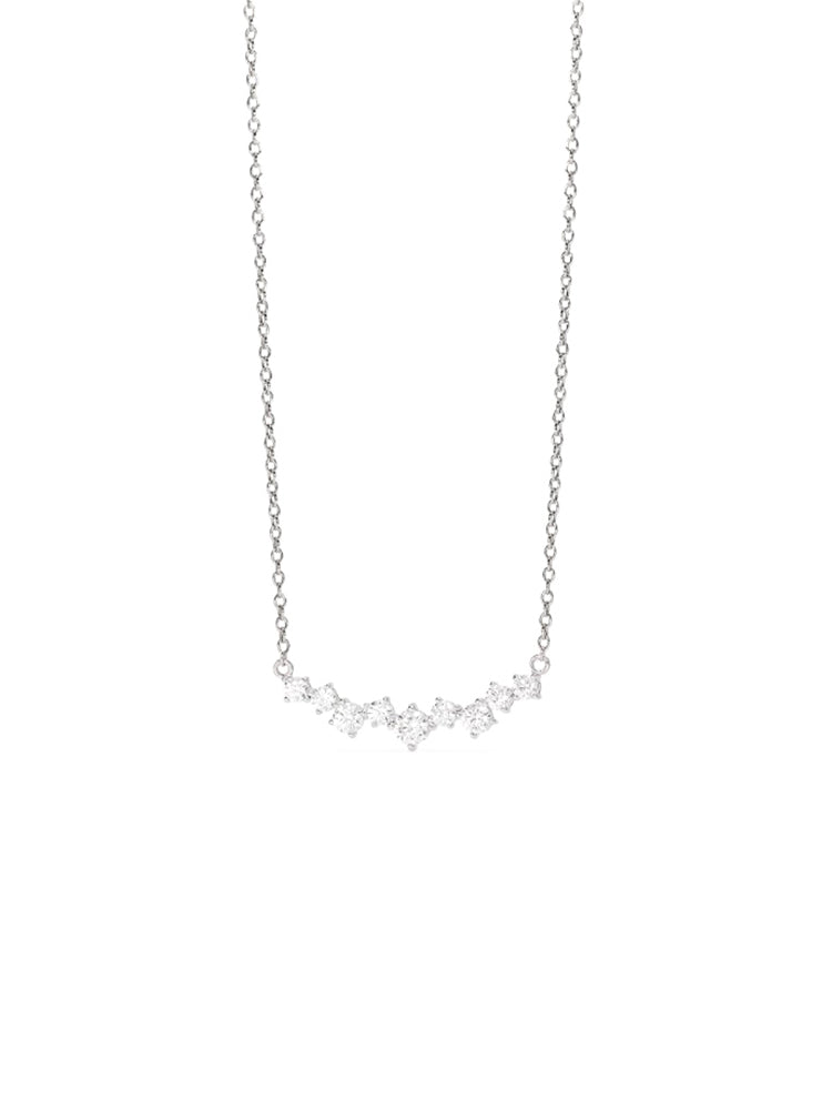 COLLANA DONNA IN ARGENTO CON CENTRALE DI ZIRCONI BIANCHI MABINA GIOIELLI