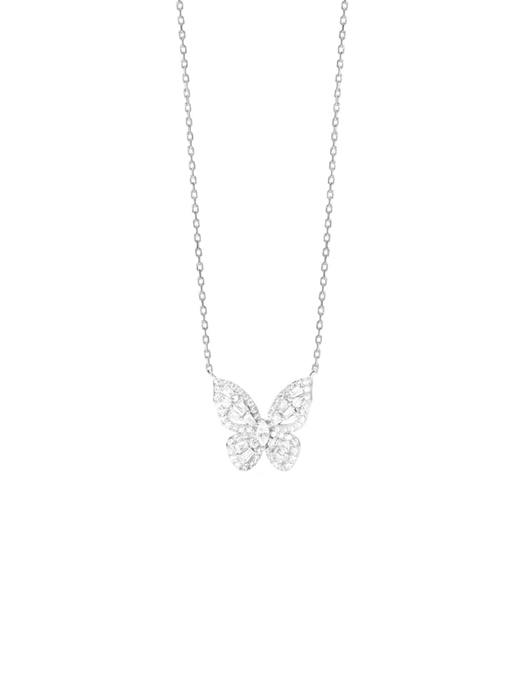 COLLANA DONNA IN ARGENTO CON FARFALLA IN PAVE' DI ZIRCONI MABINA GIOIELLI