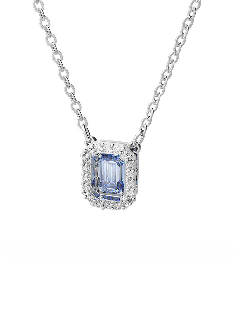 COLLANA DONNA MILLENIA, ZIRCONI  E TAGLIO OTTAGONALE BLU, PLACCATO RODIO SWAROVSKI
