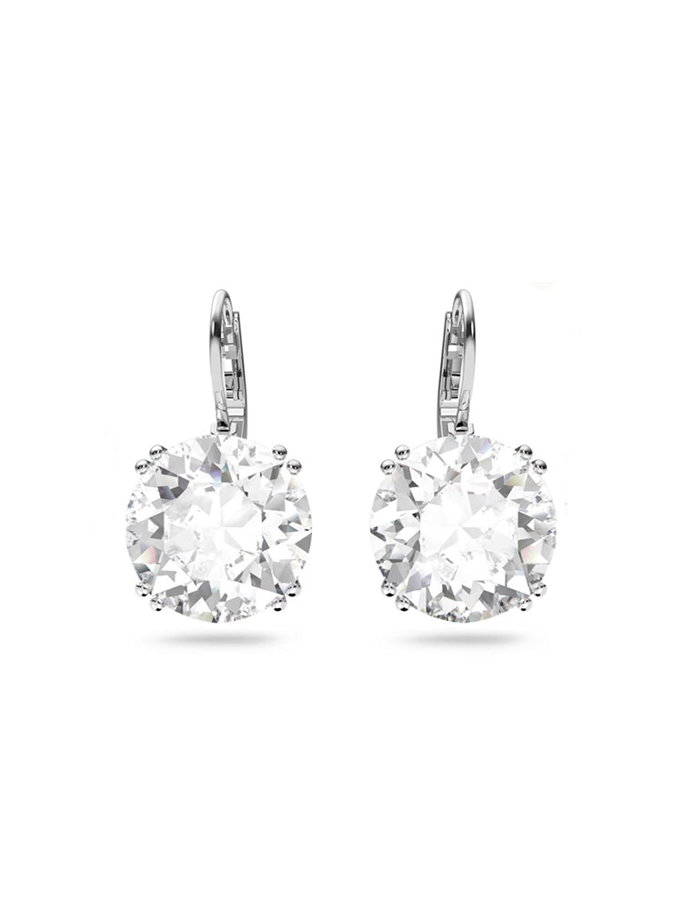 ORECCHINI DONNA PENDENTI MILLENIA, TAGLIO TONDO, BIANCO, PLACCATO RODIO SWAROVSKI
