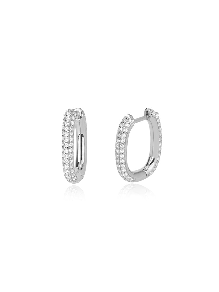 ORECCHINI DONNA SILVER OVALI CON PIETRE MABINA GIOIELLI