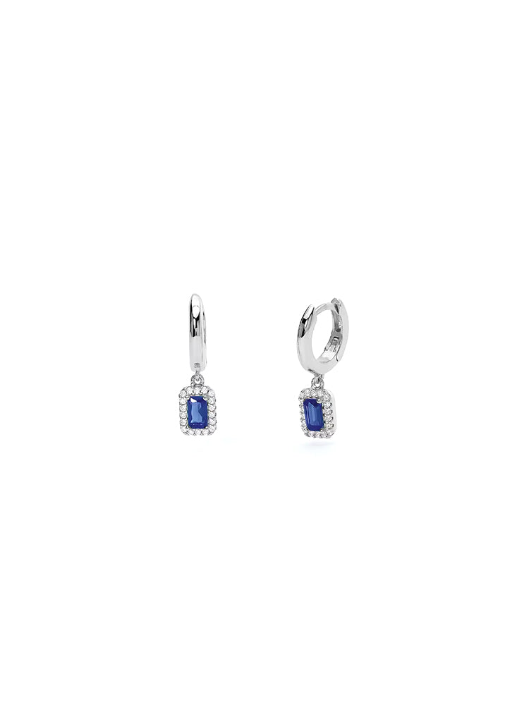 ORECCHINI DONNA COOL OR RETRO'? PENDENTI IN ARGENTO CON ZAFFIRI SINTETICI E ZIRCONI MABINA GIOIELLI
