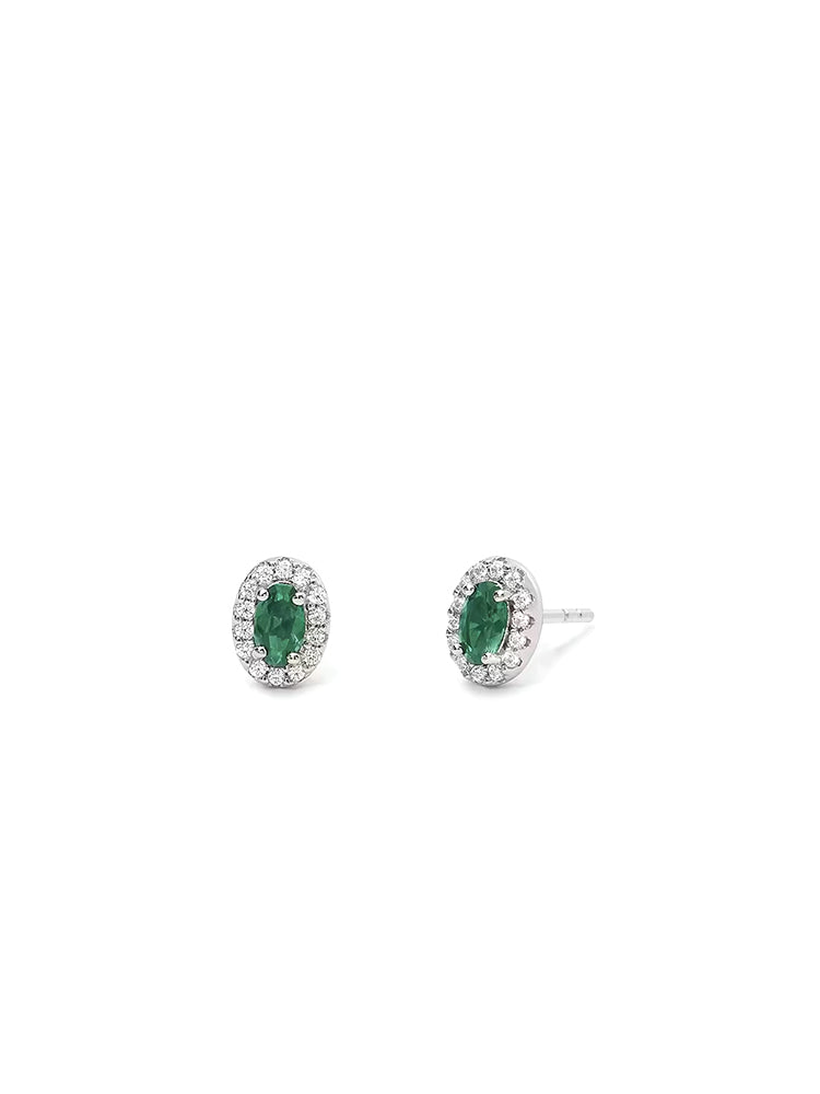 ORECCHINI DONNA COOL OR RETRO'? IN ARGENTO CON SMERALDI SINTETICI E ZIRCONI MABINA GIOIELLI