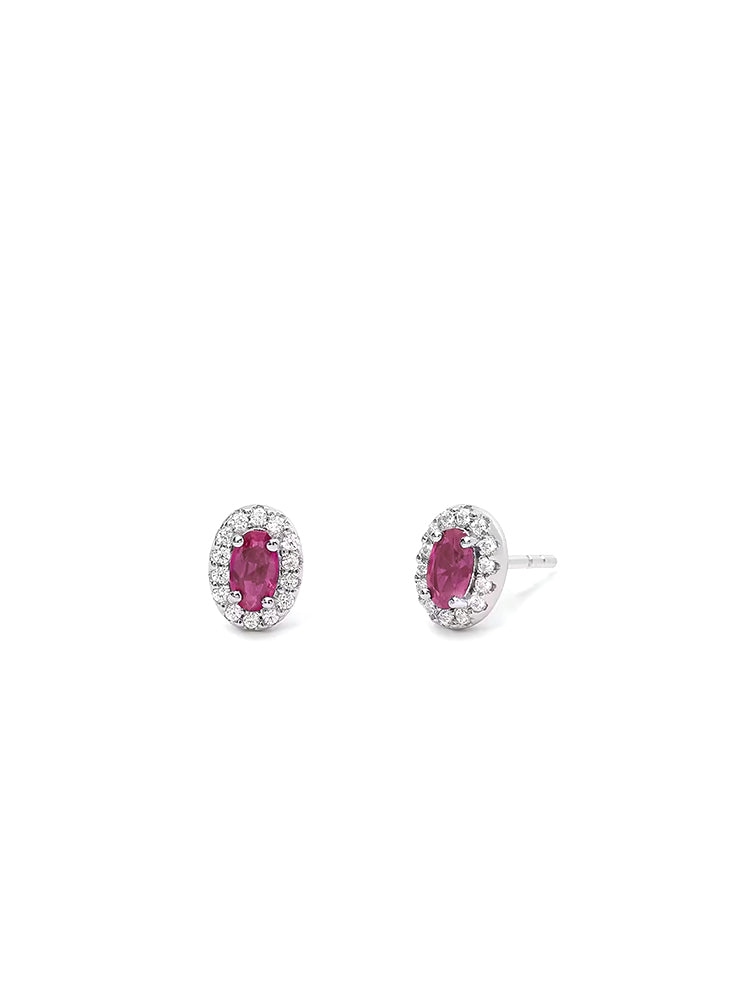 ORECCHINI DONNA COOL OR RETRO'? IN ARGENTO CON RUBINI SINTETICI E ZIRCONI MABINA GIOIELLI