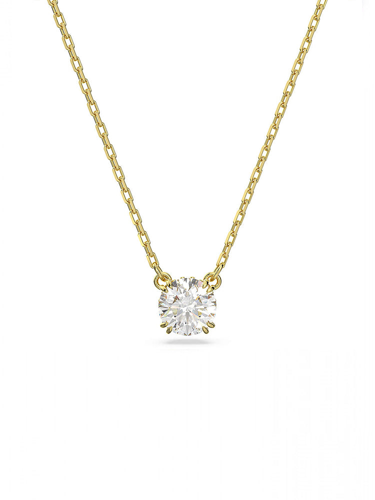 COLLANA DONNA CONSTELLA, PUNTO LUCE TAGLIO TONDO, BIANCA, PLACCATA COLOR ORO SWAROVSKI