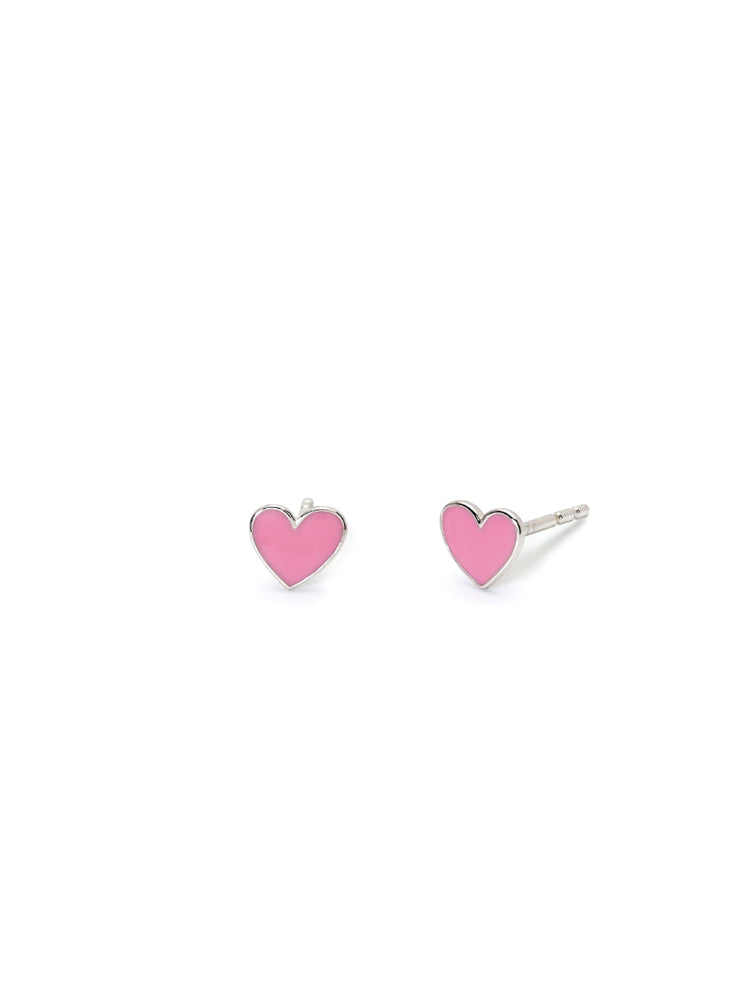 ORECCHINI BIMBA MON AMOUR IN ARGENTO CON CUORICINO ROSA MABINA GIOIELLI