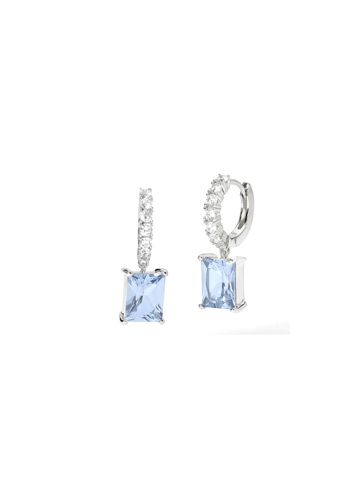 ORECCHINI DONNA DESIDERIO INFINITO A CERCHIO CON ACQUAMARINA SINTETICA MABINA GIOIELLI