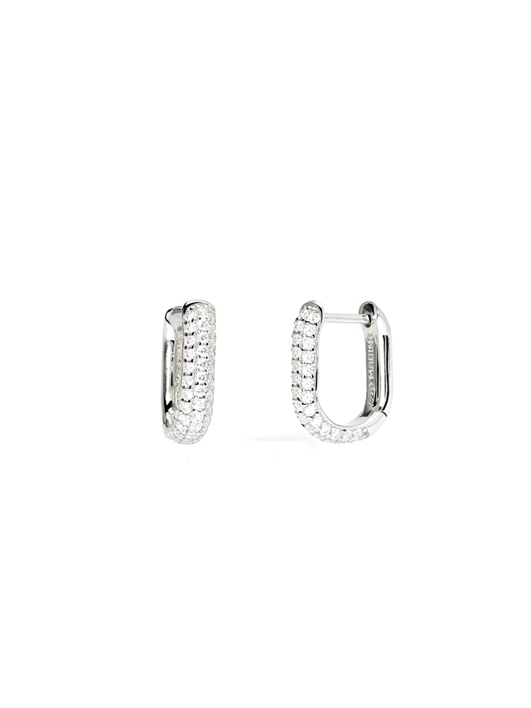 ORECCHINI DONNA COUTURE OVALI IN ARGENTO CON PAVÈ MABINA GIOIELLI