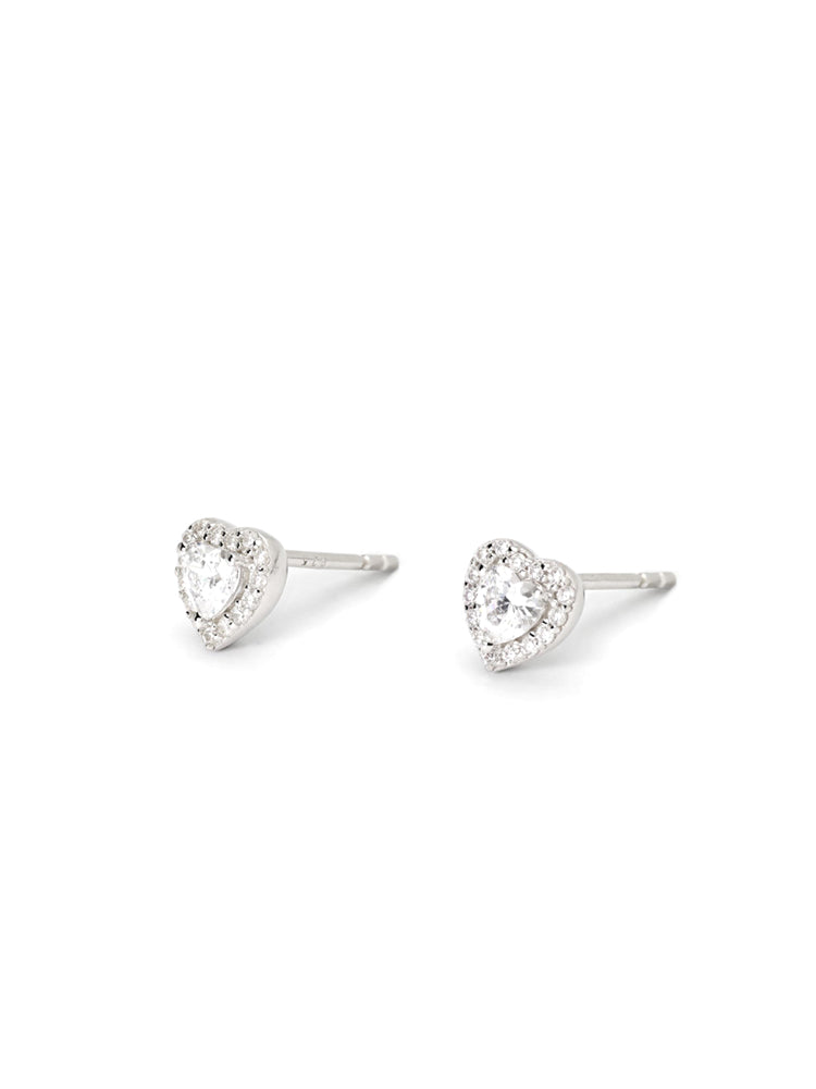 ORECCHINI DONNA LOVE AFFAIR IN ARGENTO CON ZIRCONI TAGLIO CUORE MABINA GIOIELLI