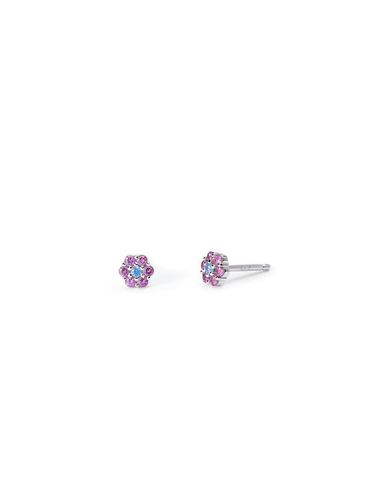 ORECCHINI BAMBINA FIOR FIORE IN ARGENTO CON ZIRCONI ROSA MABINA GIOIELLI