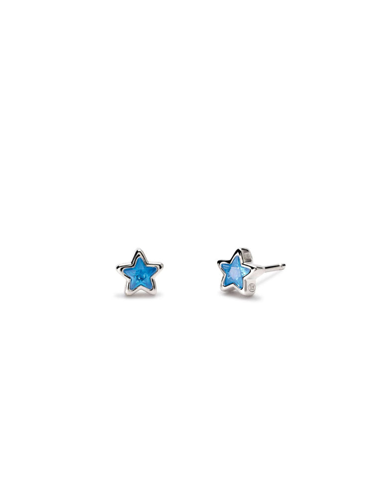 ORECCHINI BIMBA IN ARGENTO CON STELLINE BLU MABINA JUNIOR