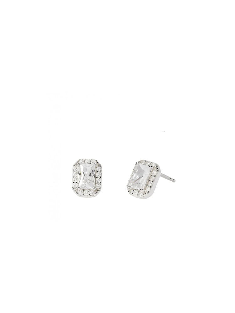ORECCHINI DONNA COOL OR RETRO IN ARGENTO CON ZIRCONI OTTAGONALI BIANCHI MABINA